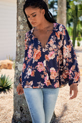 Rue Top -  Winter Rose Navy