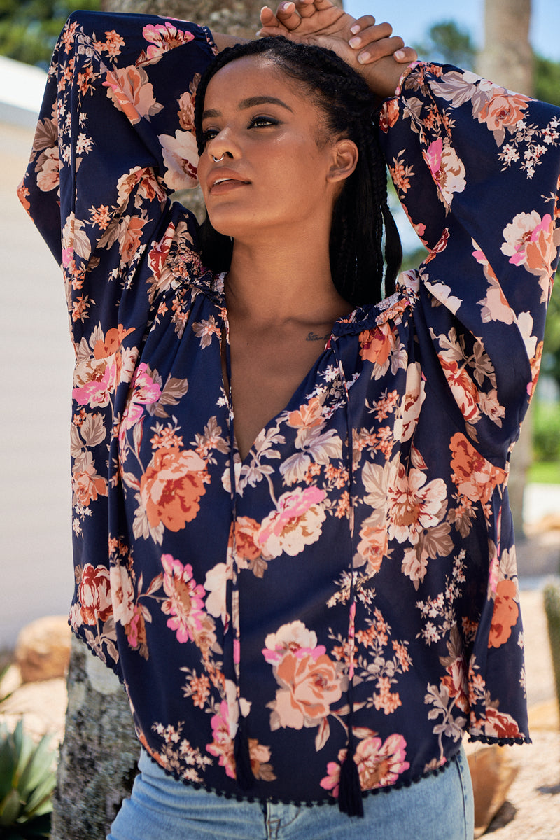 Rue Top -  Winter Rose Navy