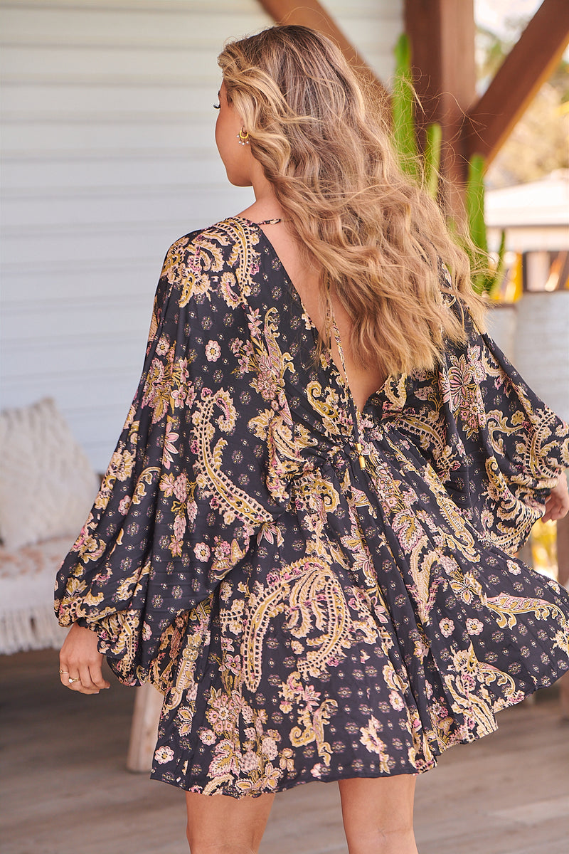 printed arzel mini dress Free People Printed Arzel Mini Dress in Botanical Combo