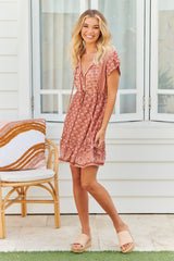 Faithful Mini Dress - Coral Eden