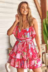 Carlotta Mini Dress - Cerise