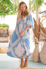 Boheme Midi Dress - Denim Skies