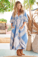 Boheme Midi Dress - Denim Skies