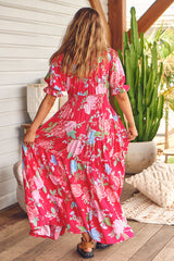 Annabel Maxi Dress - Cerise