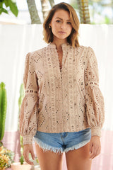 Nouveau Embroidery Blouse - Pink Clay