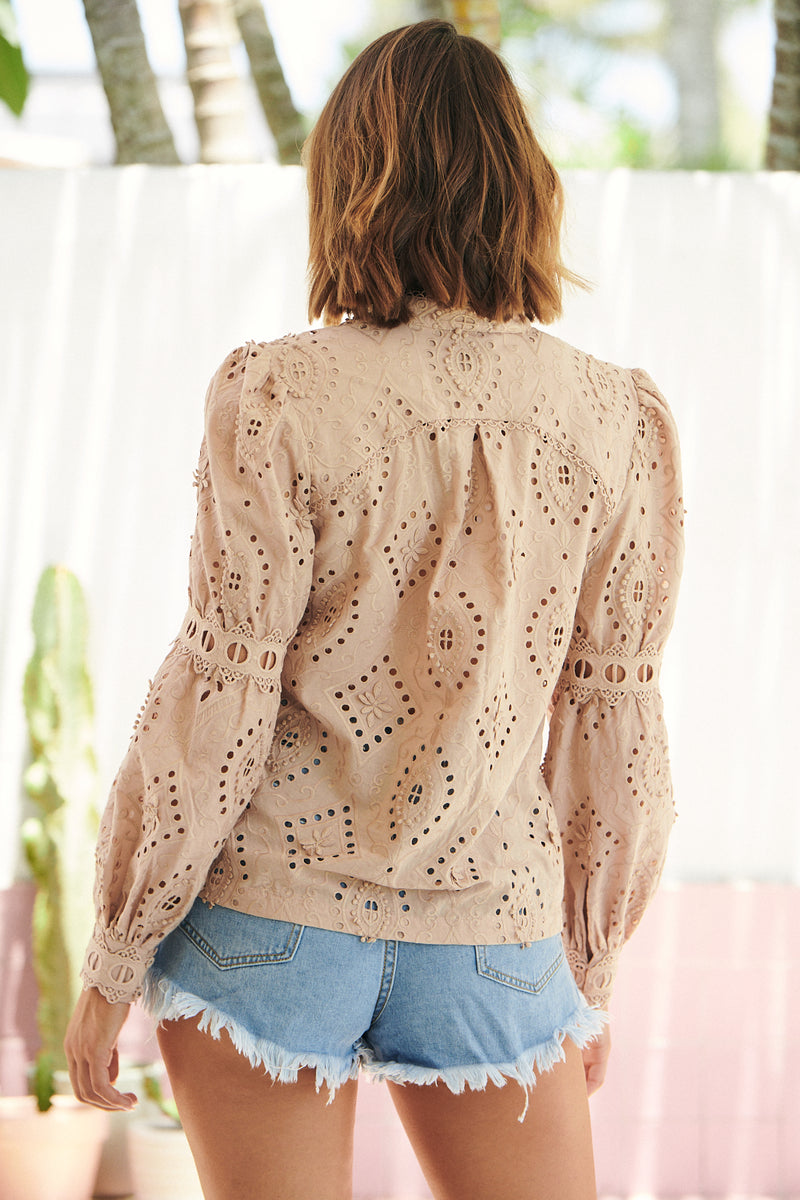 Nouveau Embroidery Blouse - Pink Clay
