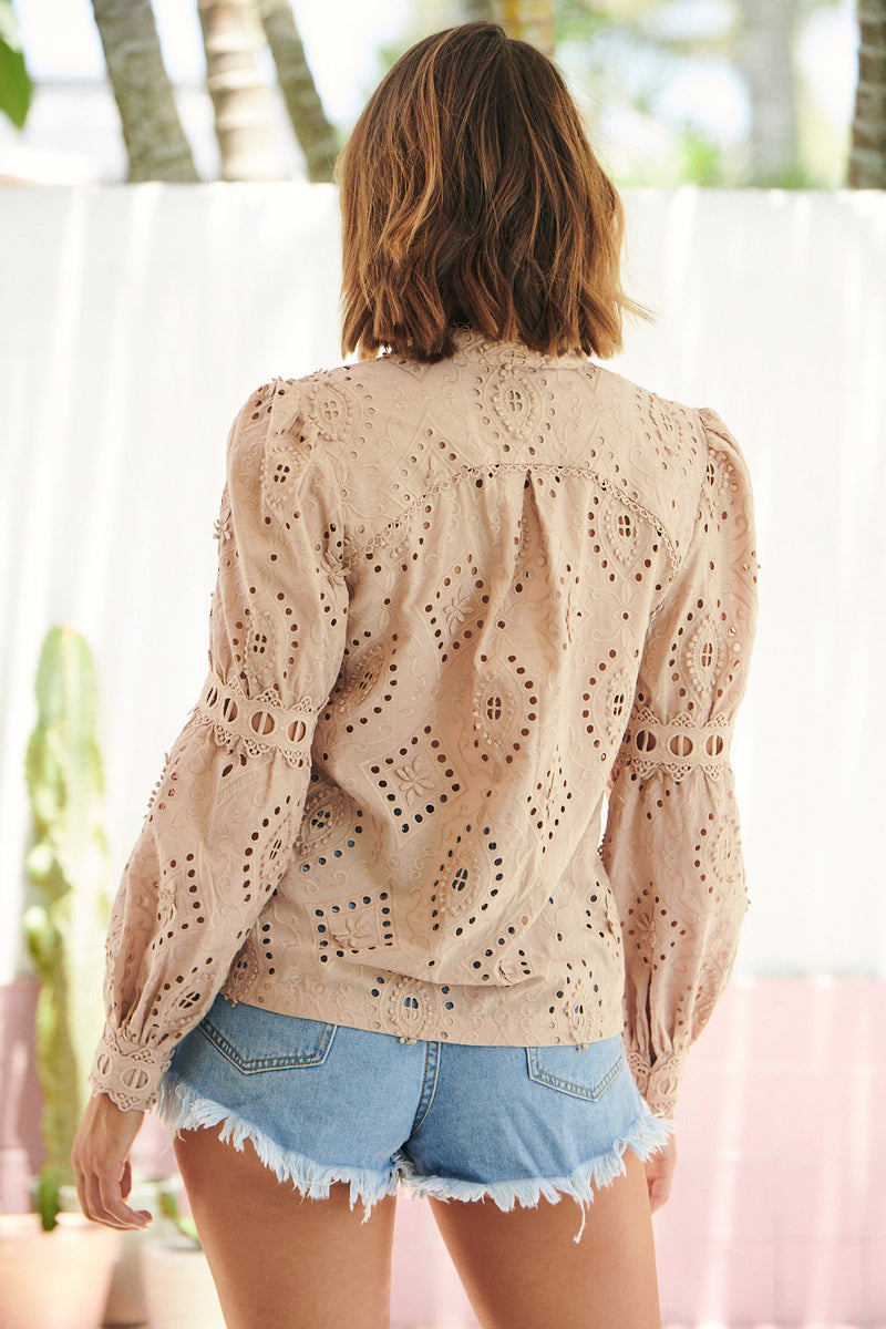 Nouveau Embroidery Blouse - Pink Clay