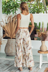 Menocra Cropped Printed Pants - Taupe Combo