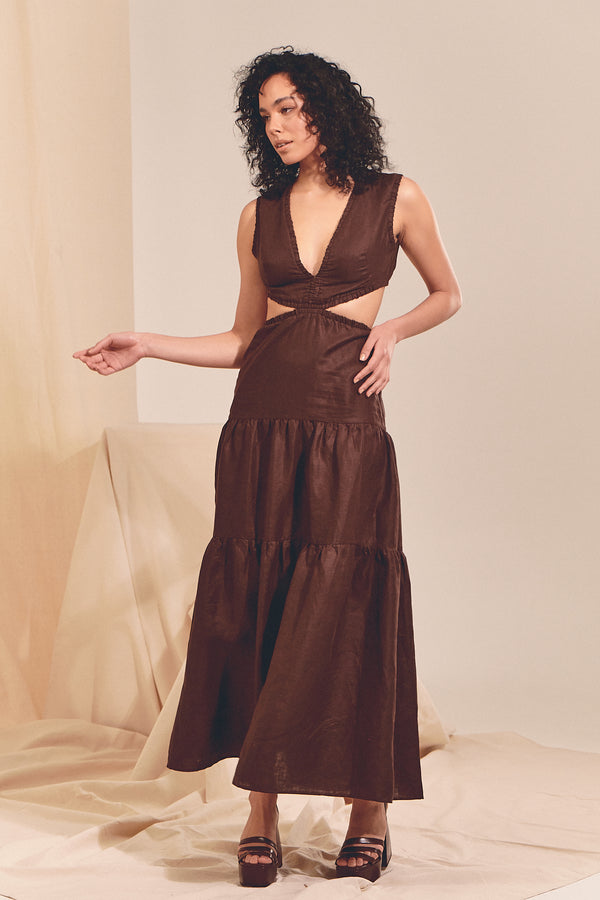 APRIL MAXI Dress - Chocolate