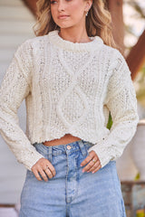 Cutting Edge Cable Pullover - Ivory