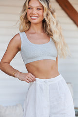 Aleena Crop Tank Top -  GREY MARLE