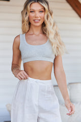 Aleena Crop Tank Top -  GREY MARLE