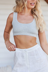 Aleena Crop Tank Top -  GREY MARLE