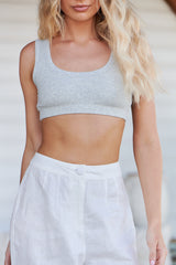 Aleena Crop Tank Top -  GREY MARLE