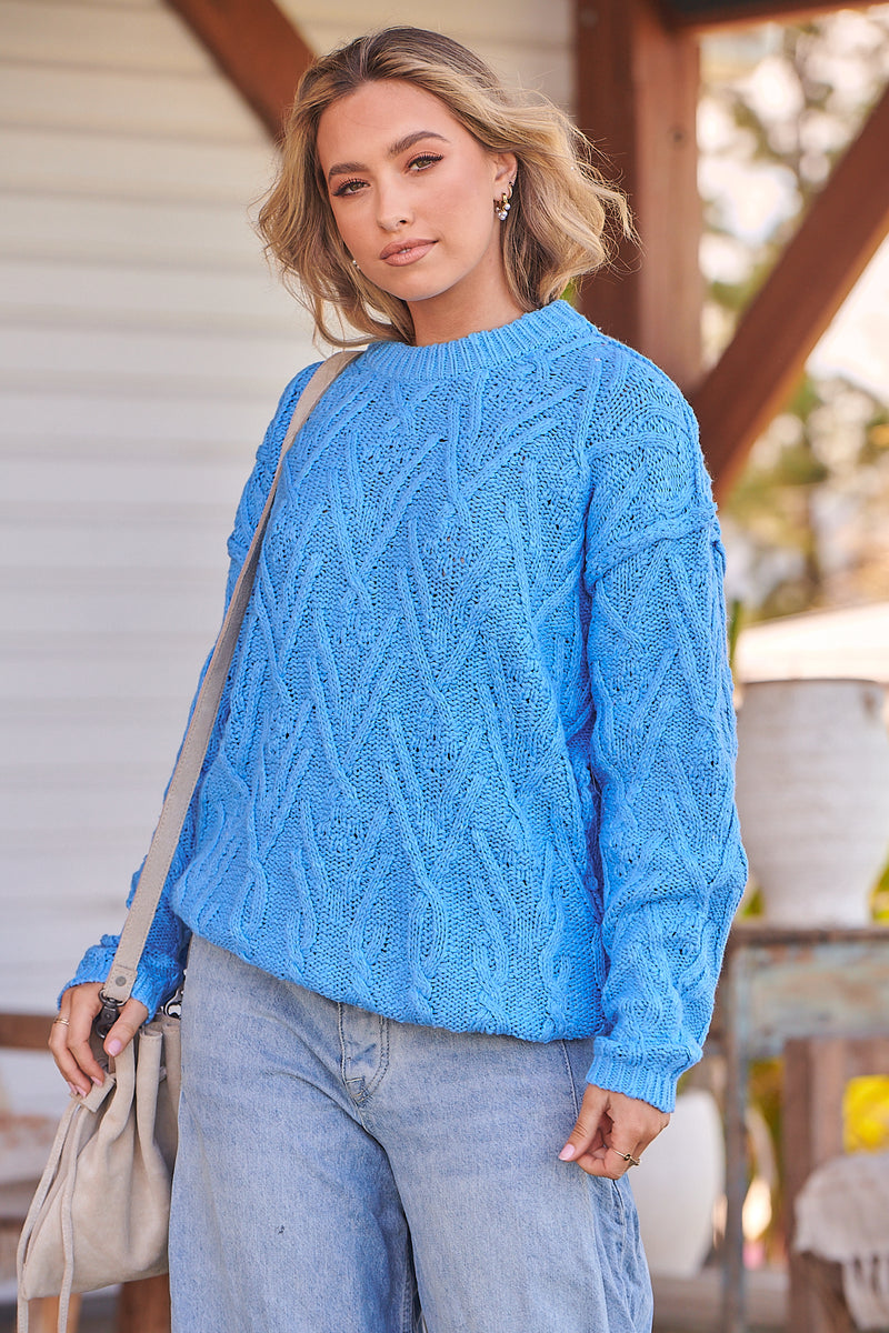 Isla Cable Tunic Jumper - Marine