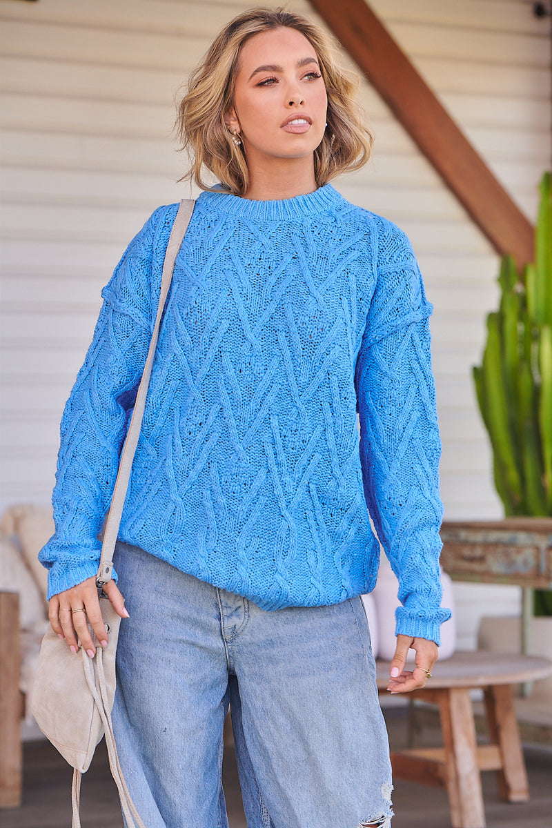 Isla Cable Tunic Jumper - Marine