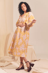 Boheme Linen Midi Dress - HAWAII Sunrise