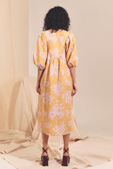 Boheme Linen Midi Dress - HAWAII Sunrise