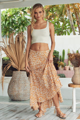 Lilith Printed Midi Skirt - Light Combo