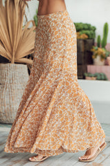 Lilith Printed Midi Skirt - Light Combo