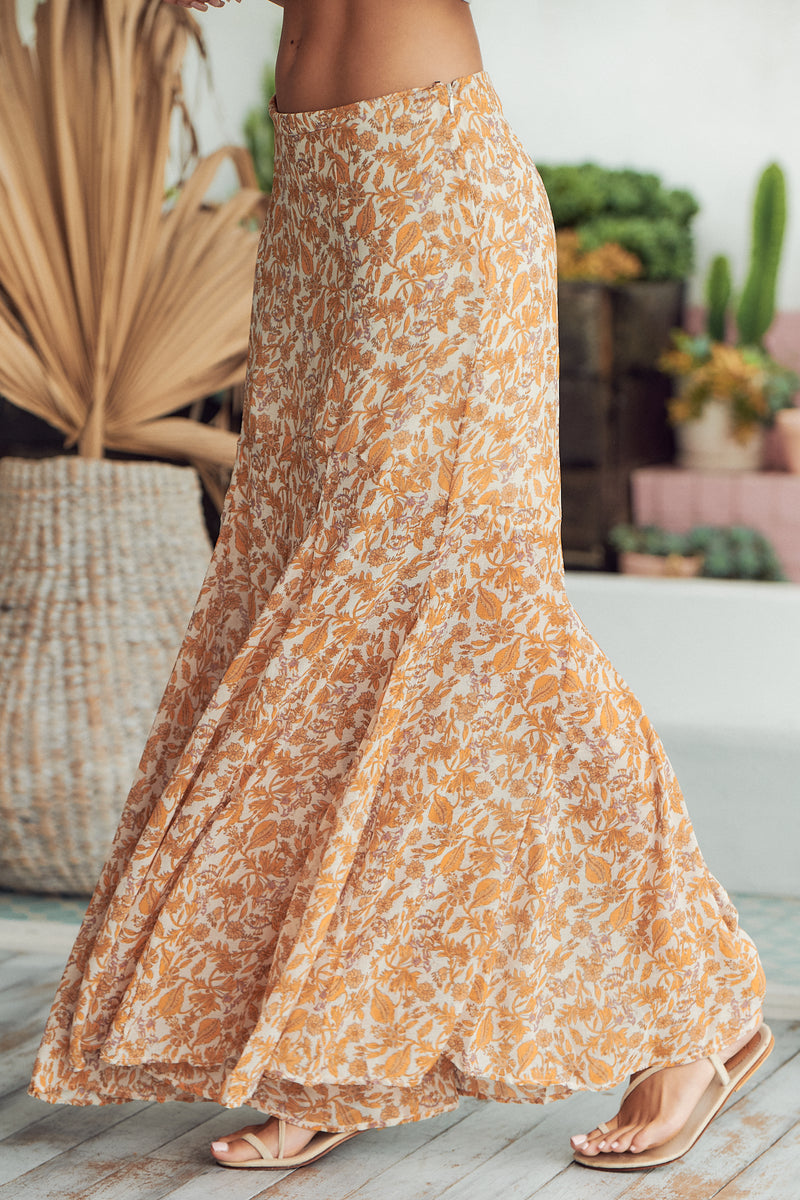 Lilith Printed Midi Skirt - Light Combo