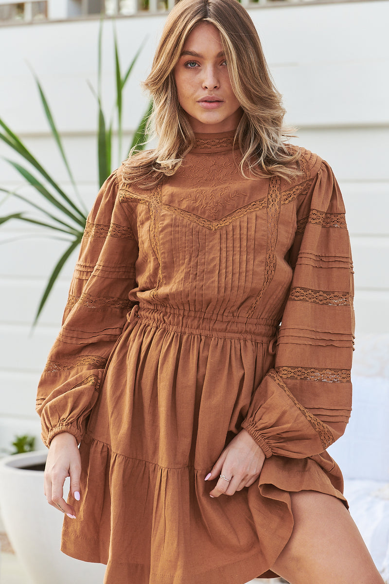 Loom Mini Dress- Butterscotch ~ Ministry of Style