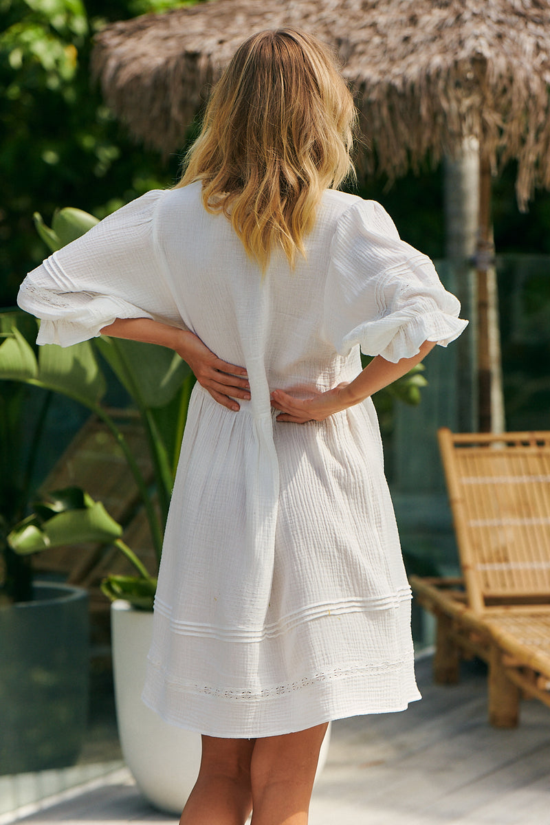 Jones Mini Dress - White Quincy