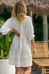 Jones Mini Dress - White Quincy