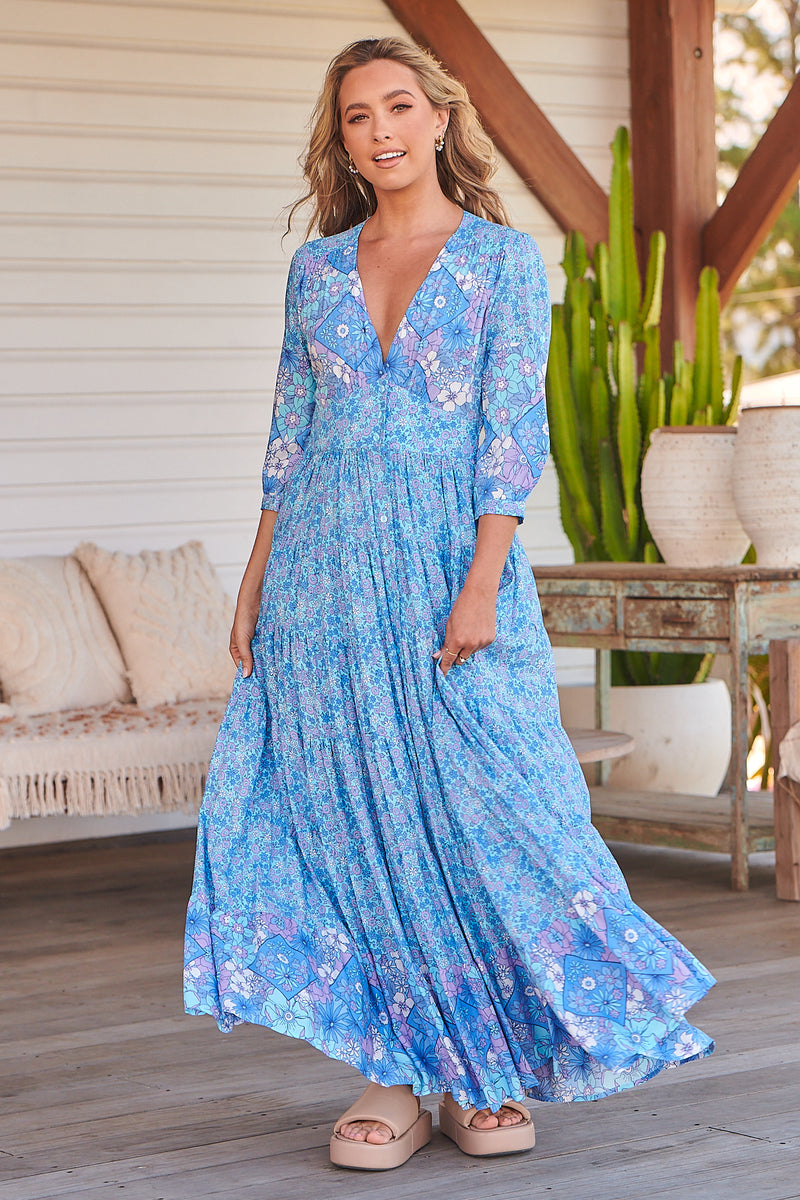 Berry Maxi Dress - Pompeii Blue