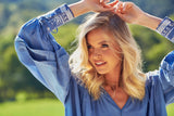 Folk Blouse - Blue Eshana