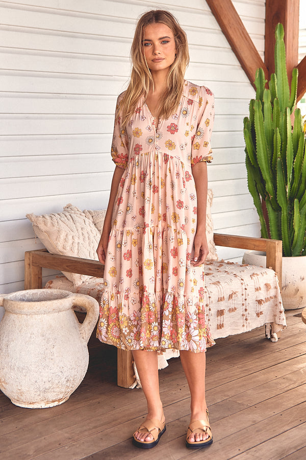 Eve Midi Dress - Daisies