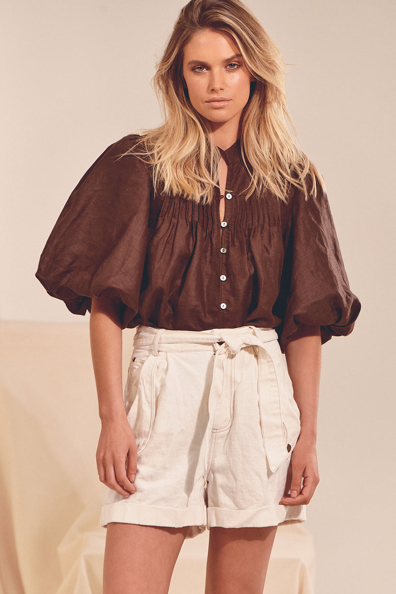 BIRDIE BLOUSE - Chocolate