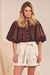 BIRDIE BLOUSE - Chocolate