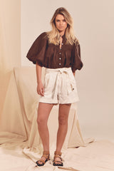 BIRDIE BLOUSE - Chocolate