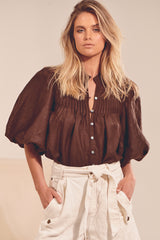 BIRDIE BLOUSE - Chocolate