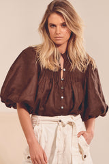 BIRDIE BLOUSE - Chocolate