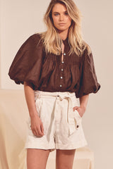 BIRDIE BLOUSE - Chocolate