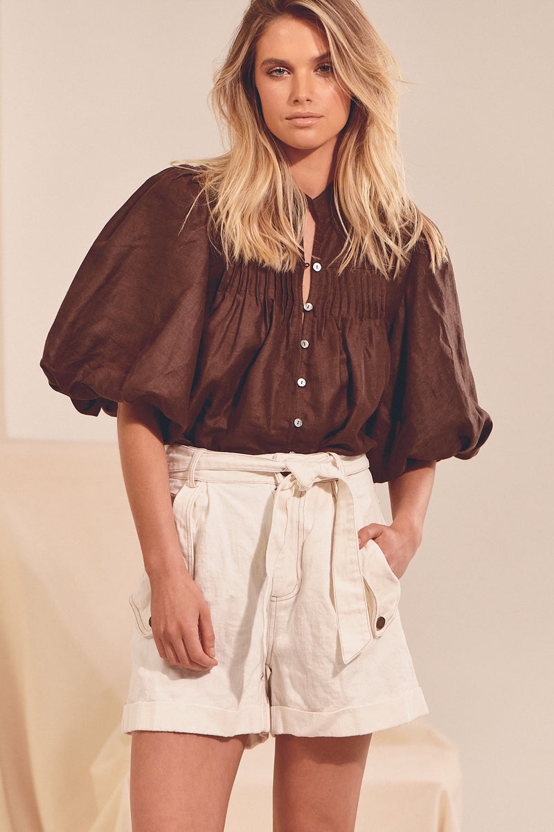 BIRDIE BLOUSE - Chocolate