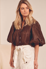 BIRDIE BLOUSE - Chocolate