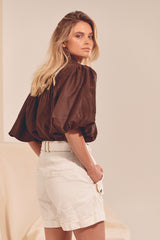 BIRDIE BLOUSE - Chocolate