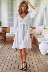 Shaye Mini Dress - White Te Amo