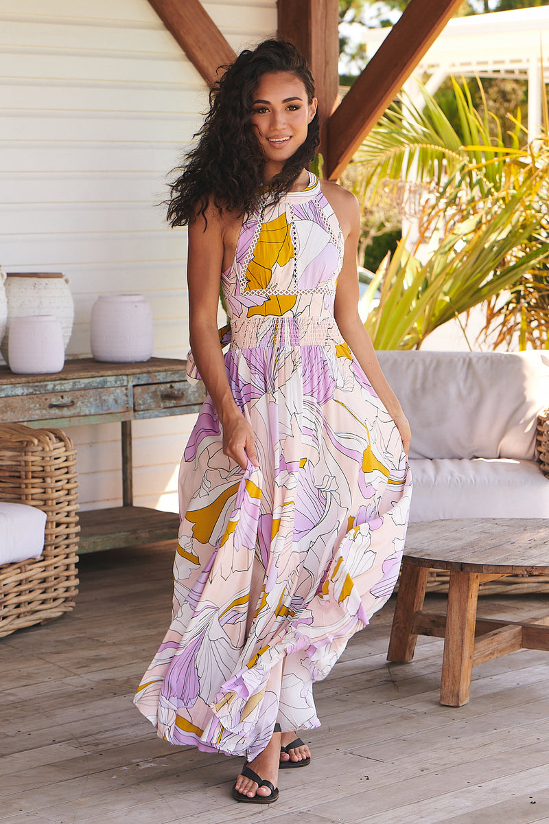 Purple summer maxi dress hot sale