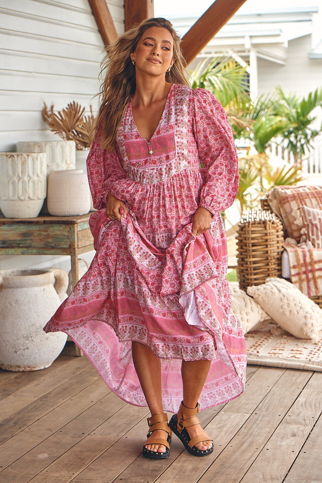 The Meadow Dress - Rose stripe