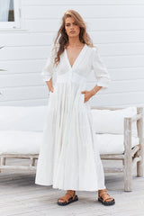 Berry Maxi Dress - White Poppy