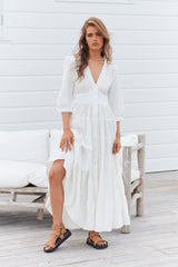 Berry Maxi Dress - White Poppy