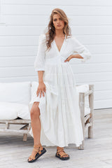 Berry Maxi Dress - White Poppy