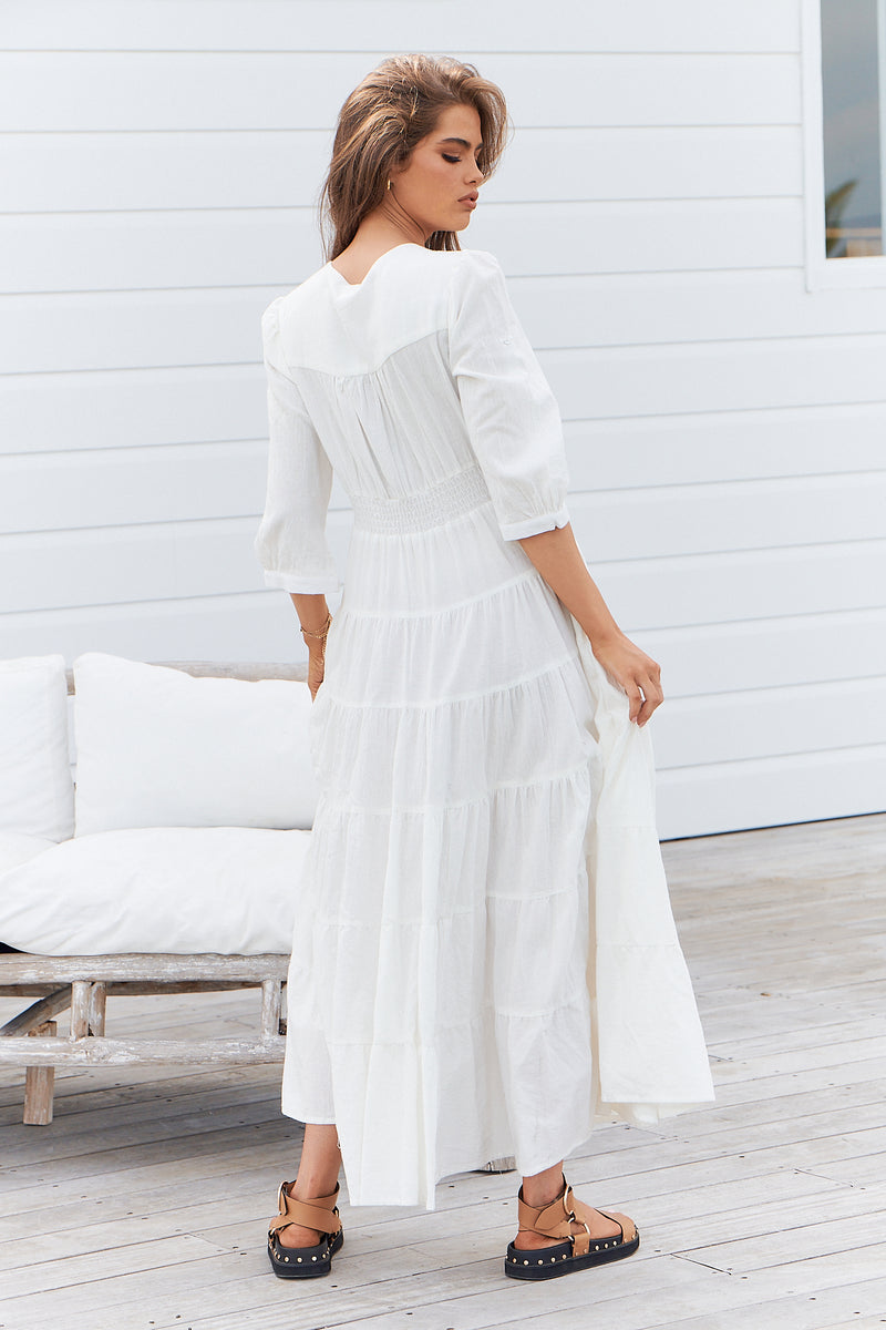 Berry Maxi Dress - White Poppy