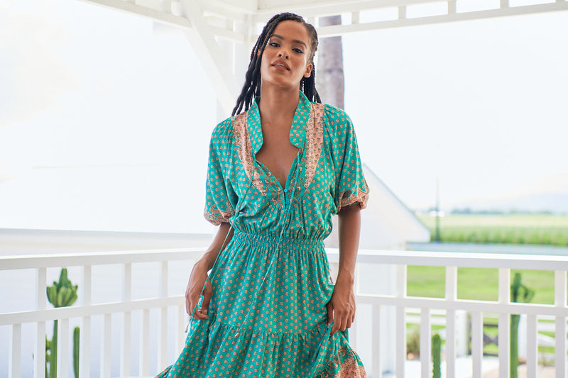 Jasmine Midi Dress - Jade