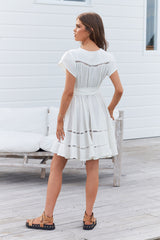 Montana Mini Dress - White Poppy