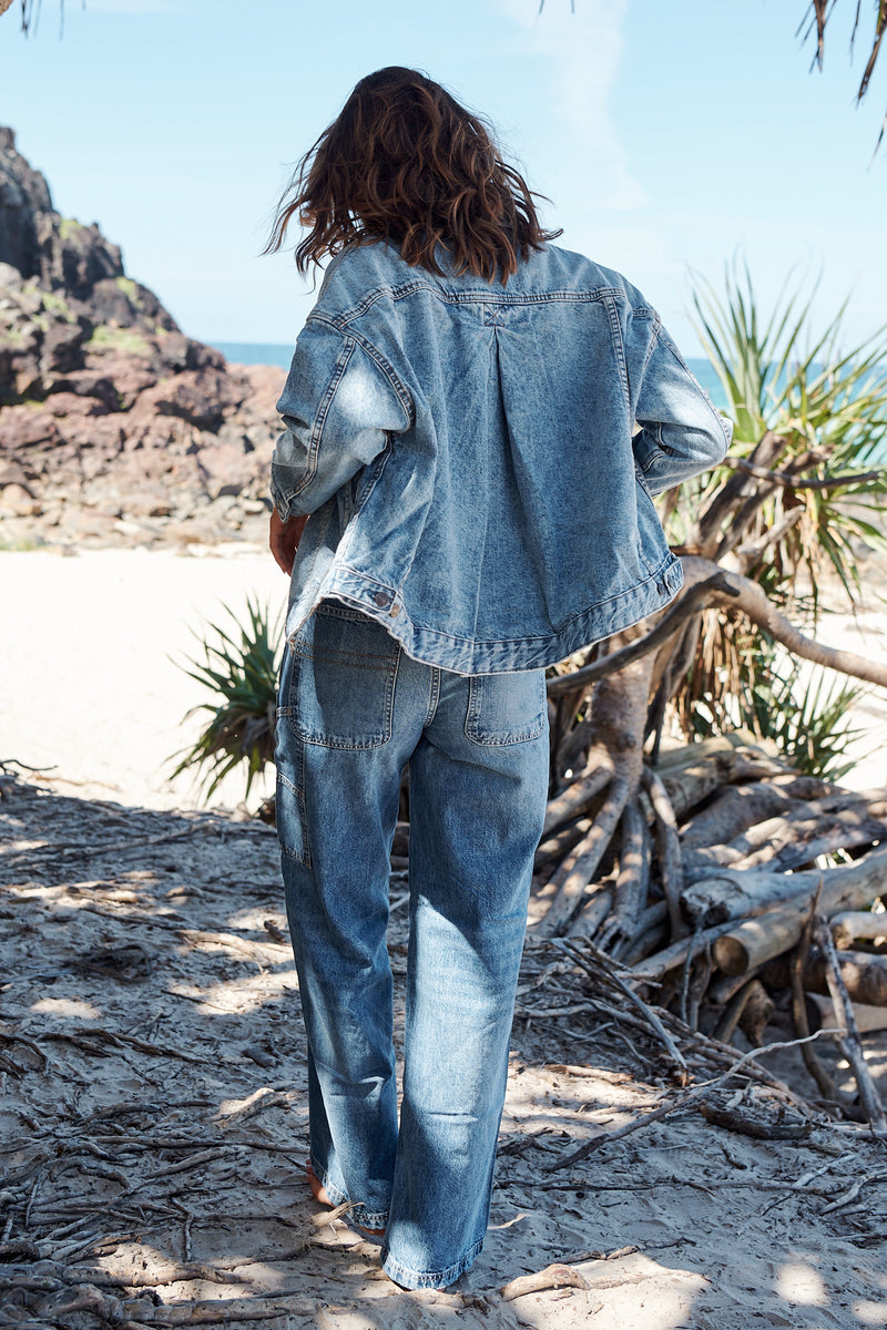 Opal Swing Denim Jacket- Ocean Night ~ Free People